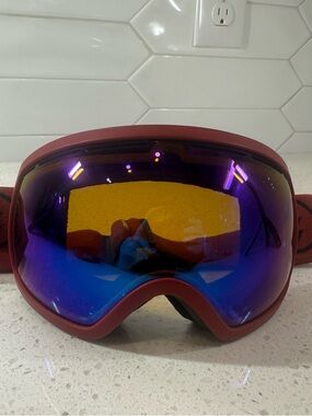 Electric Visual Snowboarding Goggles Brick Red Orange/Yellow Tint